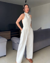 Pantalón Londra marfil - negro