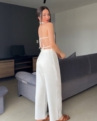 Pantalón Londra marfil - negro