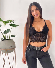 Crop top Marsella negro